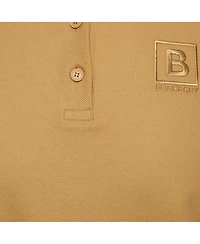 Pre-Owned Burberry Women's Brown Logo Embroidered Pique Polo T-Shirt