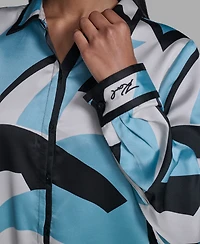 Karl Lagerfeld Paris Women's Collared Button-Down Top