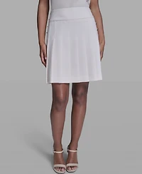 Karl Lagerfeld Paris Women's Woven Knee Length Pleated Skirt