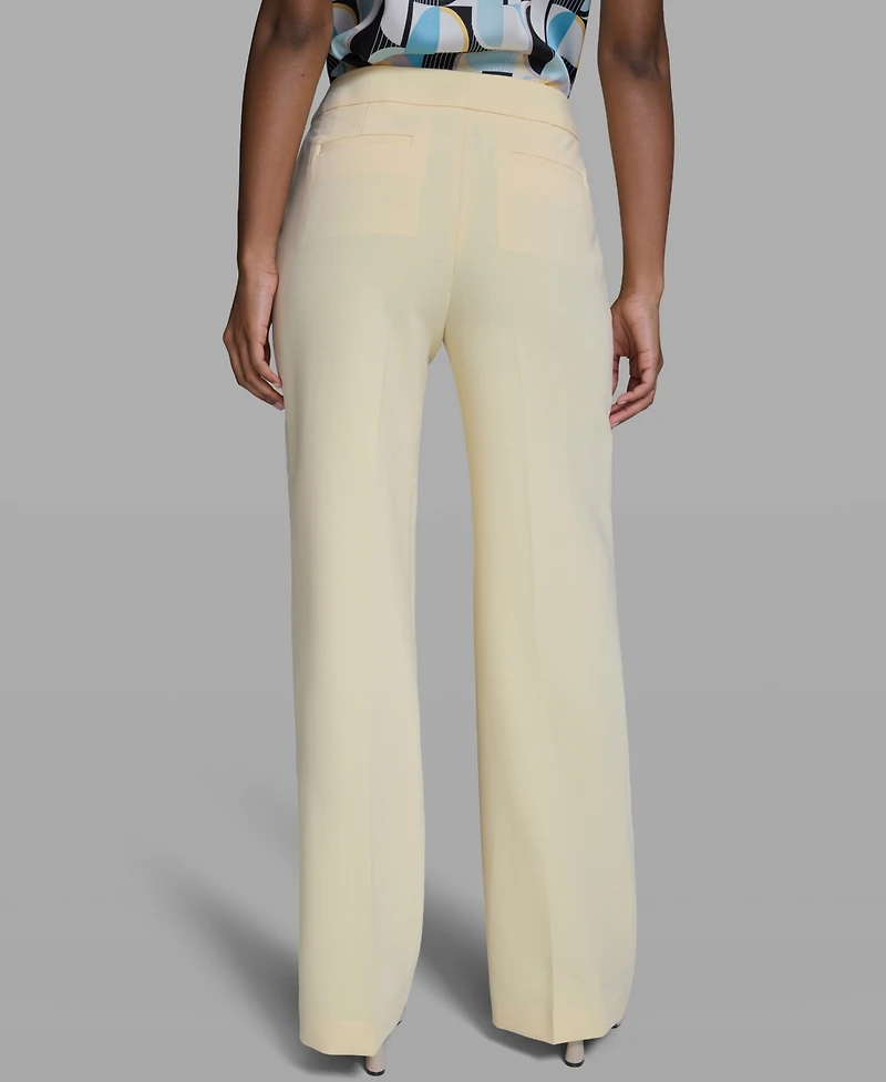 Karl Lagerfeld Paris Women's Wide Leg Mid-Rise Pants