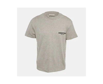 Pre-Owned Fear Of God Men's Essentials Dark Grey Cotton Knit Crewneck T-Shirt