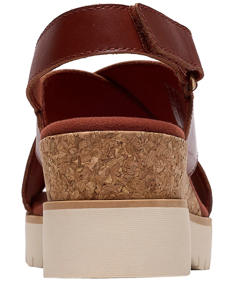 Clarks Women's Diaz Cross Round Toe Wedge Sandals
