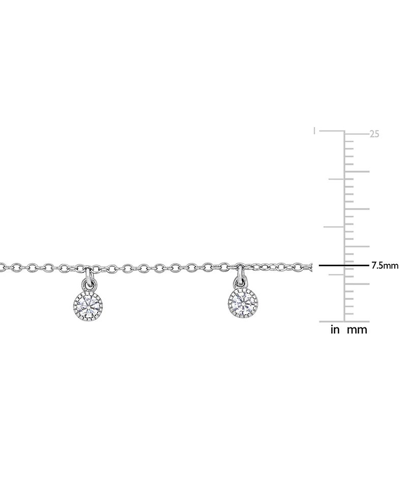 Macy's White Sapphire (5/8 ct. t.w.) Station Necklace in Sterling Silver