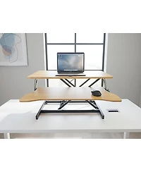Streamdale Furniture 32" Height Adjustable Sit-Stand Desk Converter for Dual Monitors & Laptop