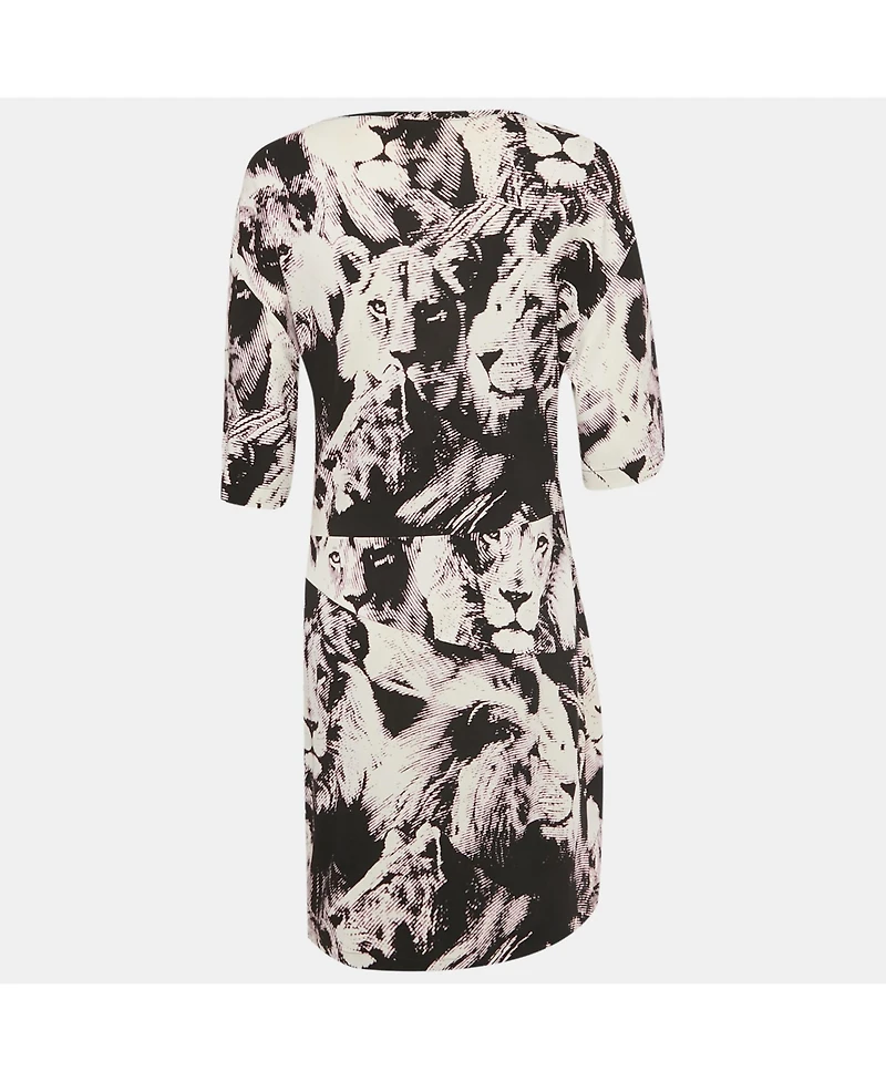 Pre-Owned Roberto Cavalli Women's Multicolor Printed Jersey Midi Dress