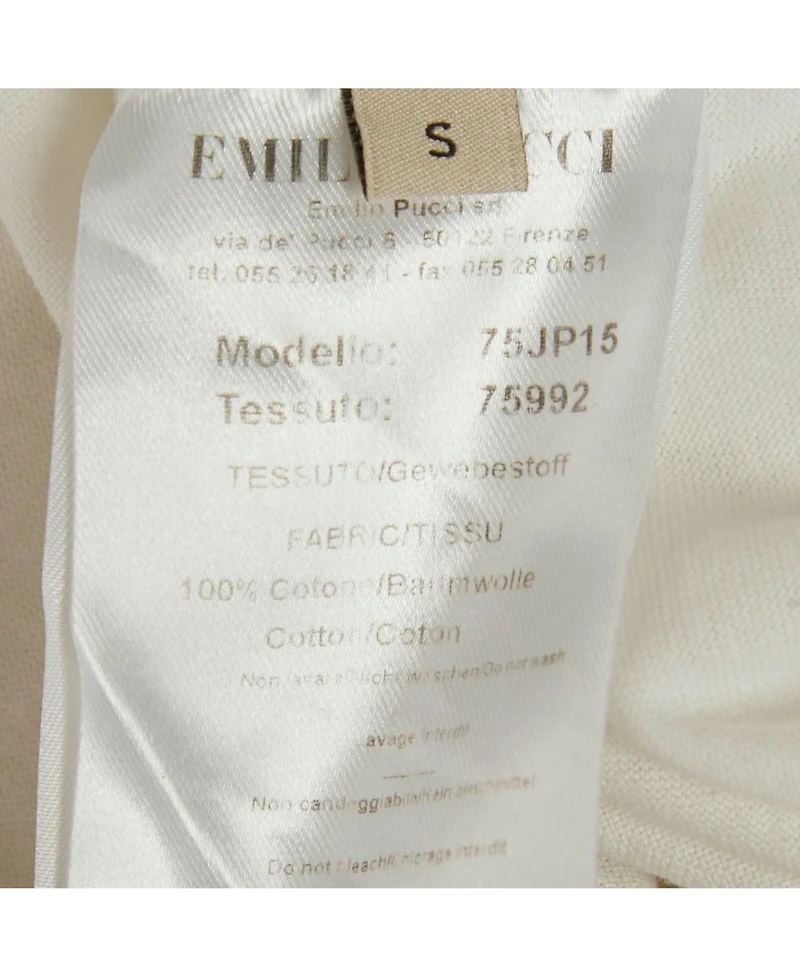 Pre-Owned Emilio Pucci Women's White Logo Print Cotton T-Shirt