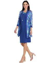 R & M Richards Petite Foil Jacket Dress, 2-Piece Set