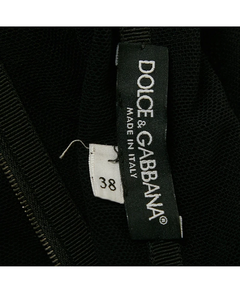 Pre-Owned Dolce & Gabbana Women's Black Stretch Mesh Sheer Corset Top