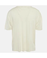 Pre-Owned Dolce & Gabbana Men's Cream Jersey Crewneck T-Shirt