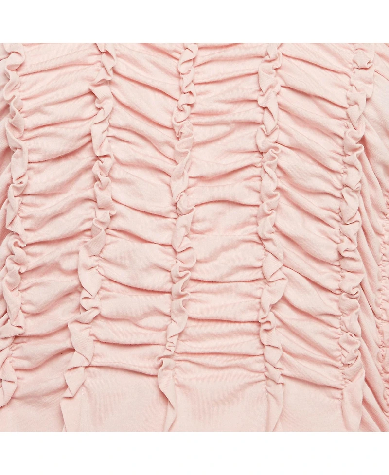 Pre-Owned Dries Van Noten Women's Pink Jersey Shirring Detail Top