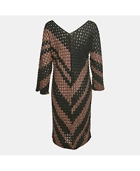 Pre-Owned Missoni Women's Black & Brown Patterned Knit Midi Dress