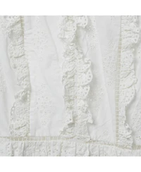 Pre-Owned Zimmermann Women's White Linen Blend Eyelet Crop Top