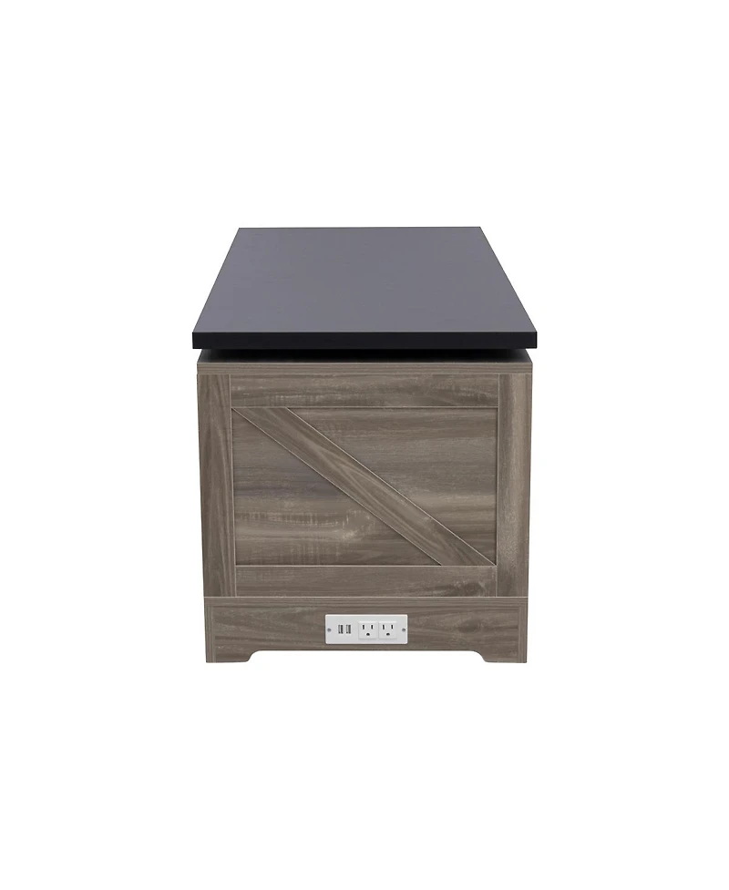 Streamdale Furniture Farmhouse Lift Top Coffee Table with Barn Doors & Hidden Storage