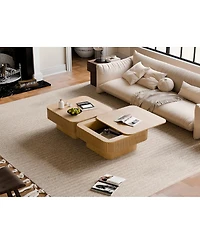 Streamdale Furniture 31.5" Solid Wood Veneered Modern Coffee Table with Storage