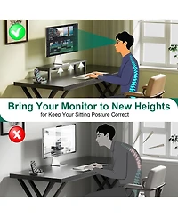 Streamdale Furniture Gaming Desk with Usb Charging, Led Lights & Monitor Riser