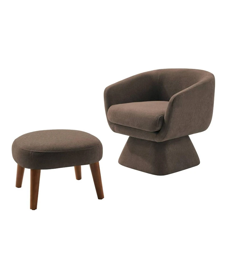 Streamdale Furniture Lazy Chair with Ottoman, Modern Lounge Accent Chair, Upholstered Reading Chair