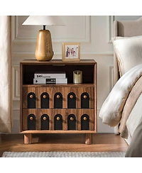 Streamdale Furniture Modern 26" Nightstand w/ Charging Station & 2 Drawers, 23.75" Wide Bedside Table.