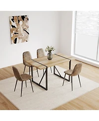 Streamdale Furniture Streamdale 55" Modern Rustic Industrial Dining Table for 4-6, Engineered Wood & Metal Legs