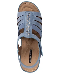 Gc Shoes Women's Yuna Strappy Round Toe Wedge Sandals