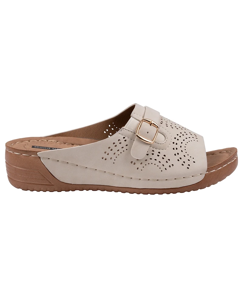 Gc Shoes Women's Moira Perforated Comfort Round Toe Sandals