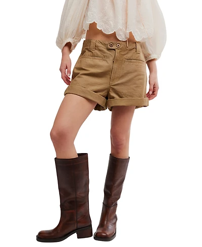 Free People Women's Sakura Rolled Leg Cargo Shorts