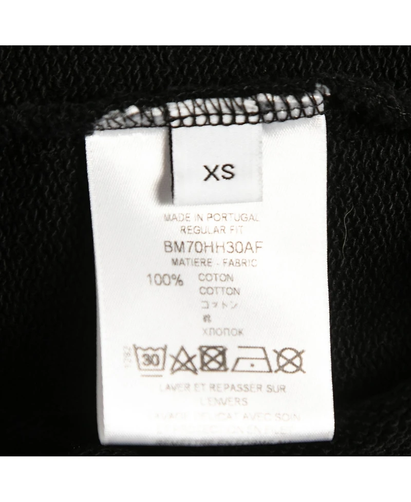 Pre-Owned Givenchy Men's Black Logo Print Cotton Hooded Sweatshirt