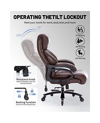 Streamdale Furniture 600LBS Heavy Duty Office Chair, Big & Tall, High Back Executive Desk Chair with Pocket Spring Cushion