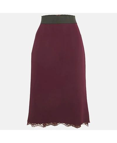 Pre-Owned Dolce & Gabbana Women's Purple Crepe Pencil Skirt