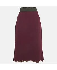 Pre-Owned Dolce & Gabbana Women's Purple Crepe Pencil Skirt