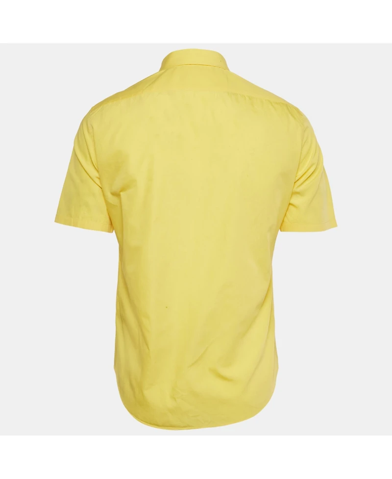 Pre-Owned Balenciaga Men's Yellow Cotton Short Sleeve Shirt