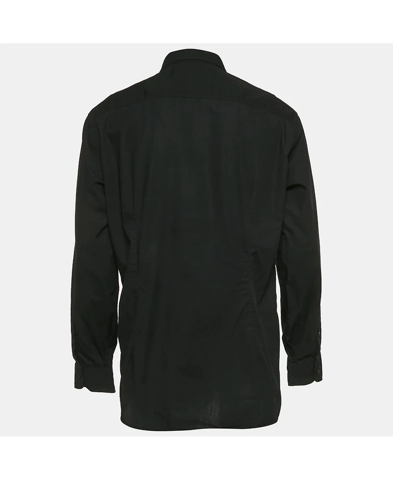 Pre-Owned Versace Men's Jeans Couture Black Printed Cotton Shirt