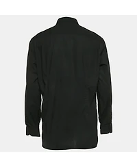 Pre-Owned Versace Men's Jeans Couture Black Printed Cotton Shirt