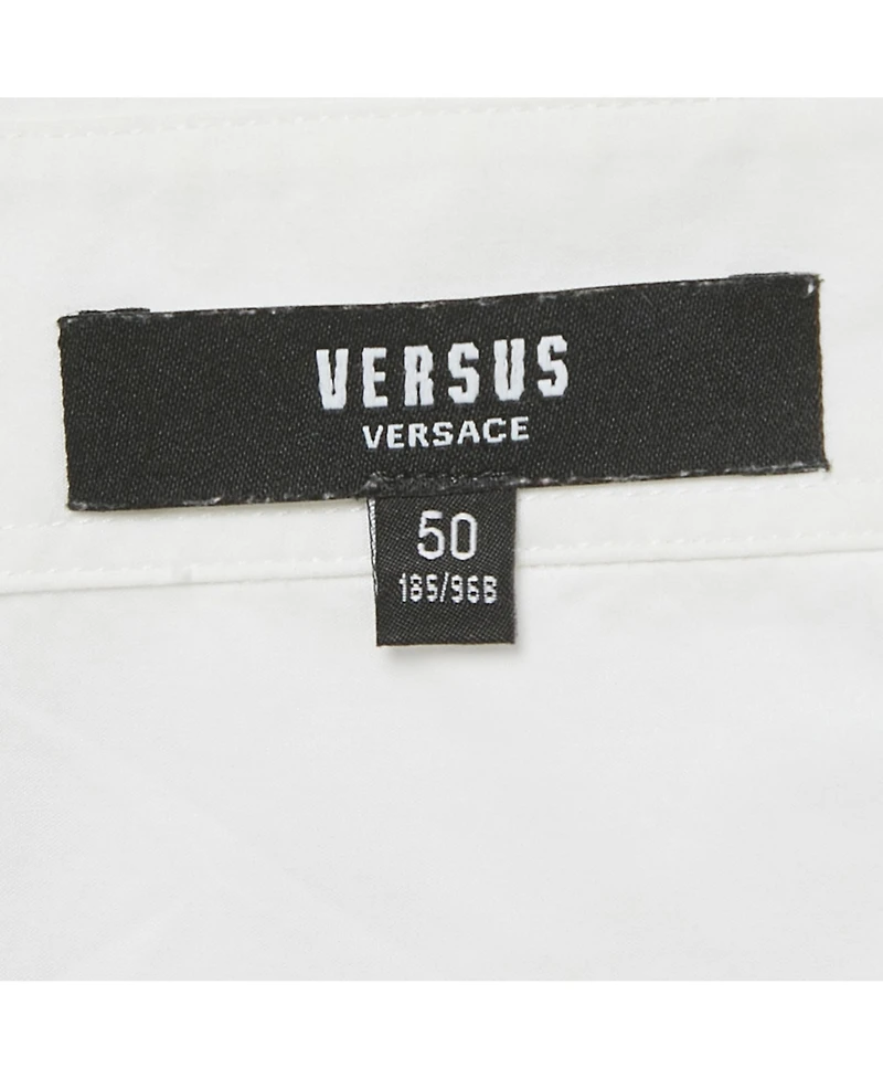 Pre-Owned Versace Men's White Cotton Logo Printed Shirt