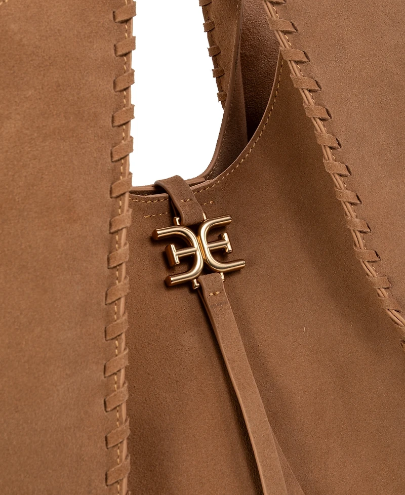 Sam Edelman Sylvia Large Suede Leather Shoulder Bag