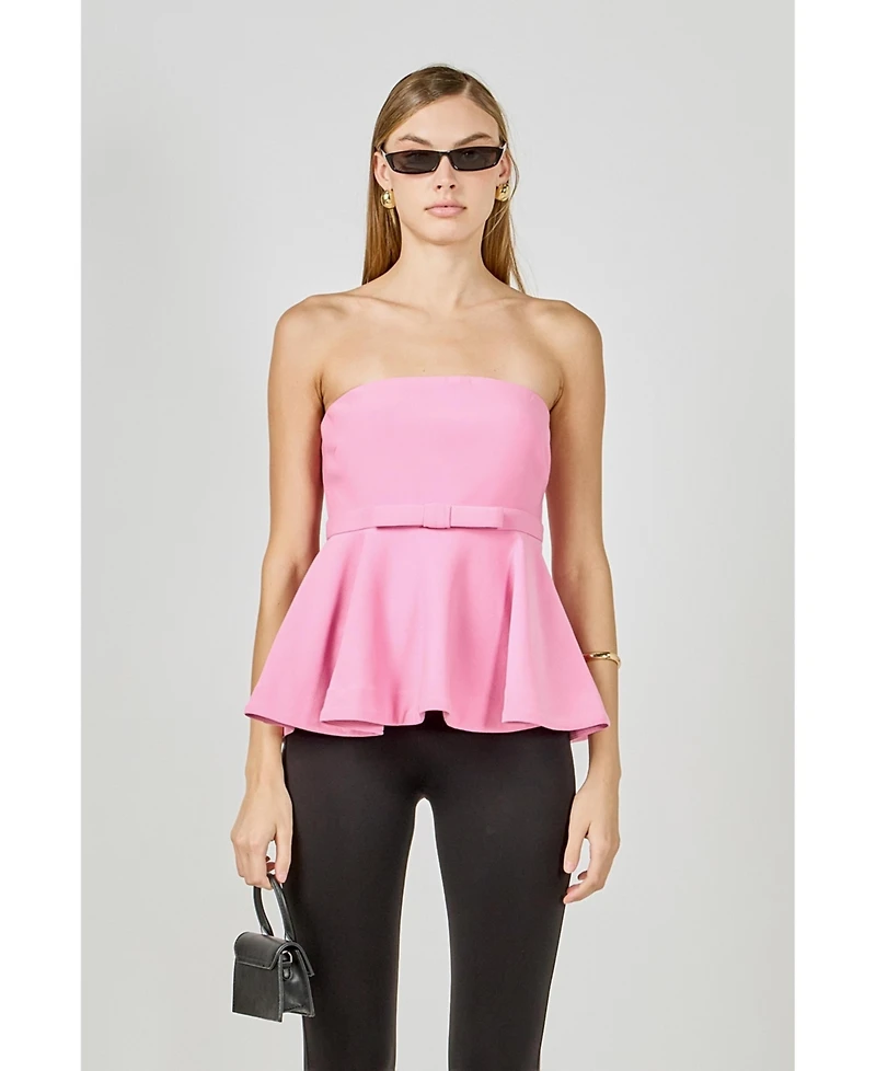 endless rose Women's Strapless Flared Top