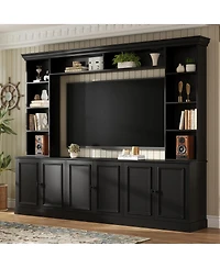 Streamdale Furniture Elegant 4-Piece Entertainment Center with Bookshelf & Tv Stand
