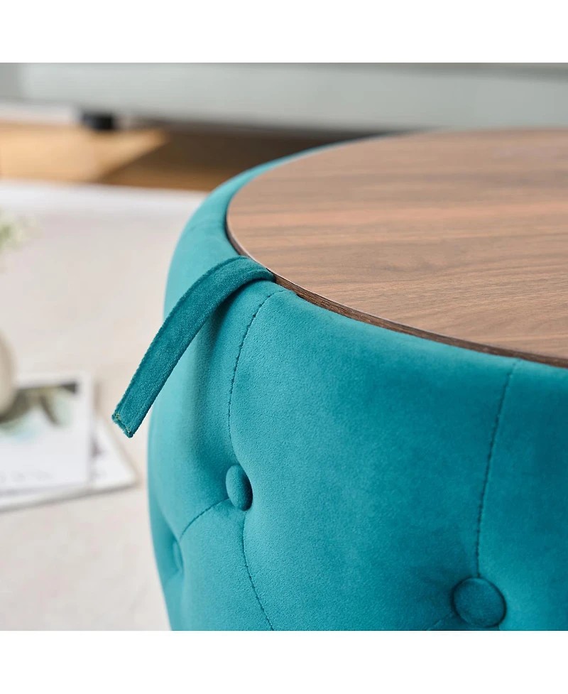 Streamdale Furniture Luxurious Velvet Nesting Ottomans (Set of 2)