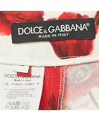 Pre-Owned Dolce & Gabbana Women's White Floral Print Crepe Trousers