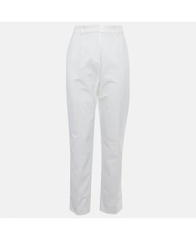 Pre-Owned Emilio Pucci Women's White Taffeta Trousers