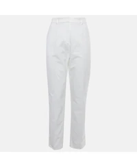 Pre-Owned Emilio Pucci Women's White Taffeta Trousers