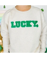 Sweet Wink Big Boys Lucky Varsity Patch St. Patrick's Day Sweatshirt