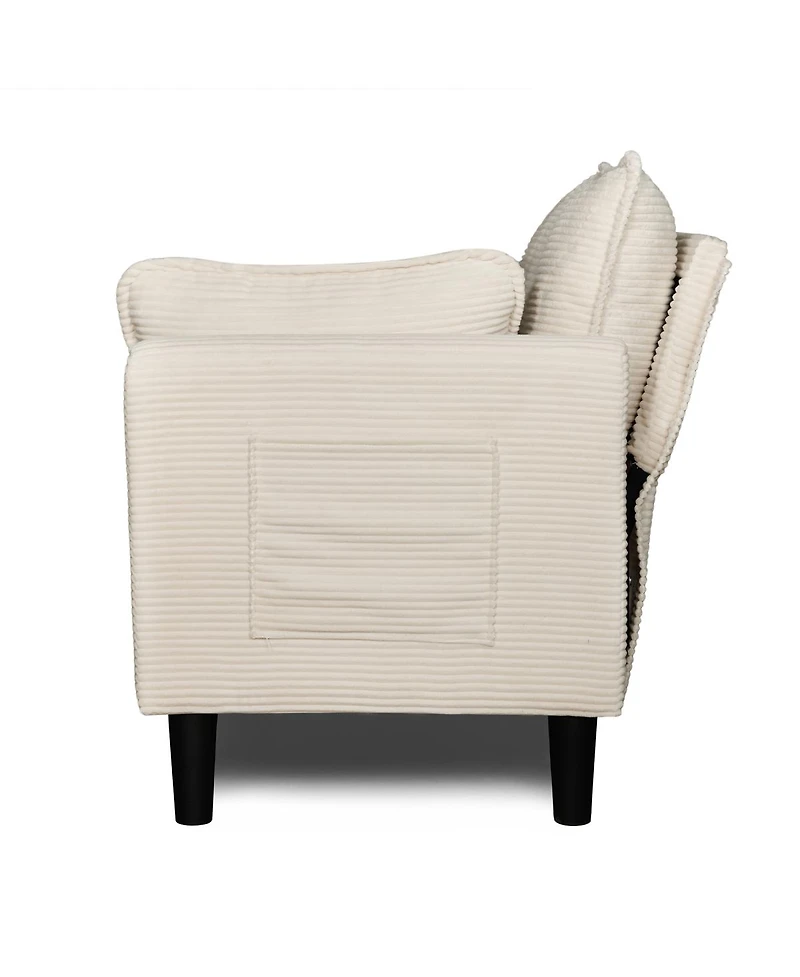 Streamdale Furniture 48" Corduroy Loveseat Couch with Cushions & Side Storage