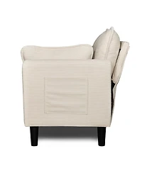 Streamdale Furniture 48" Corduroy Loveseat Couch with Cushions & Side Storage