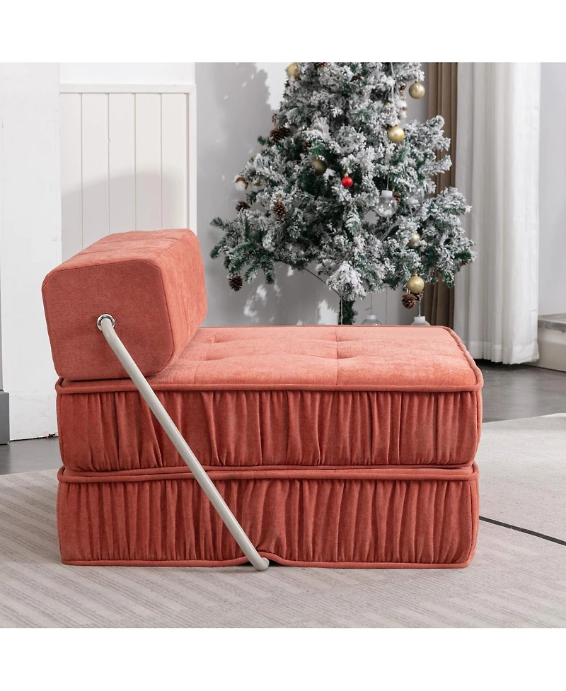 Streamdale Furniture Orange Folding Sofa, Futon Sleeper Chair, Convertible Chair & Mattress