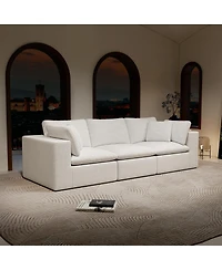 Streamdale Furniture Modular Sectional Sofa Seat, Upholstered Couch, No Assembly, 3PC Free Combination, White