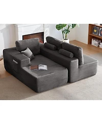 Streamdale Furniture 104" Cloud Sectional Sofa with L-Shape Chaise & Side Pockets, Gray, Left-facing