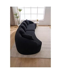 Streamdale Furniture Compression Sponge Sofa Black Curved Modular Sectional Sleeper Couch