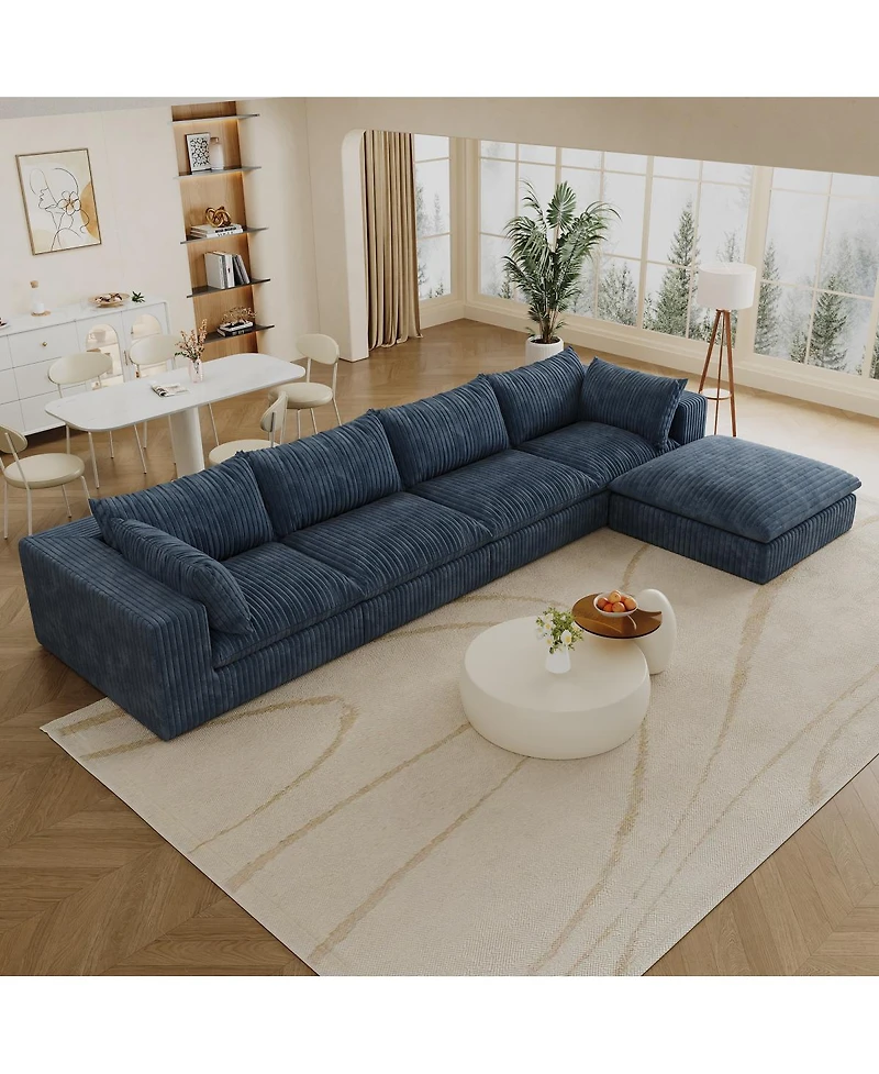 Streamdale Furniture Cloud Sofa, Corduroy, Deep Seat, Removable Cushion, No Assembly