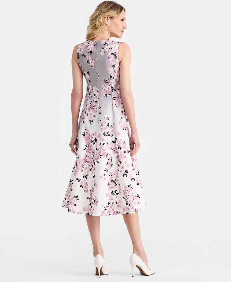Anne Klein Women's Floral Print Fit & Flare Midi Dress