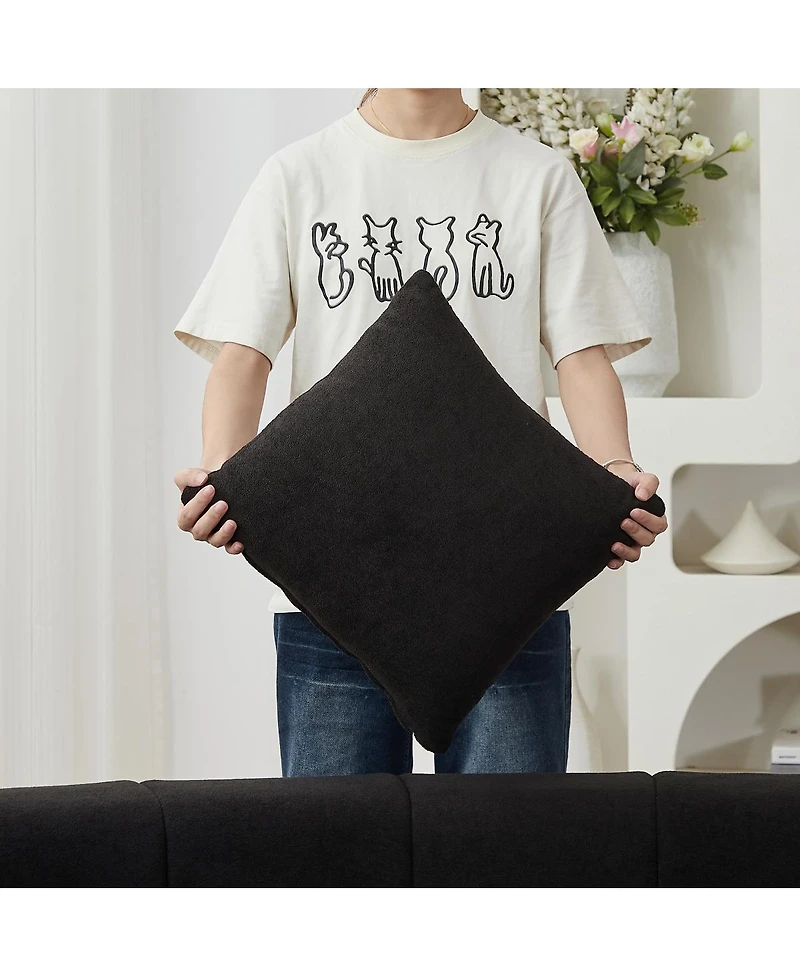 Streamdale Furniture Chenille Curved Sectional Sofa with 4 Pillows, Semi-Circular Modular Design